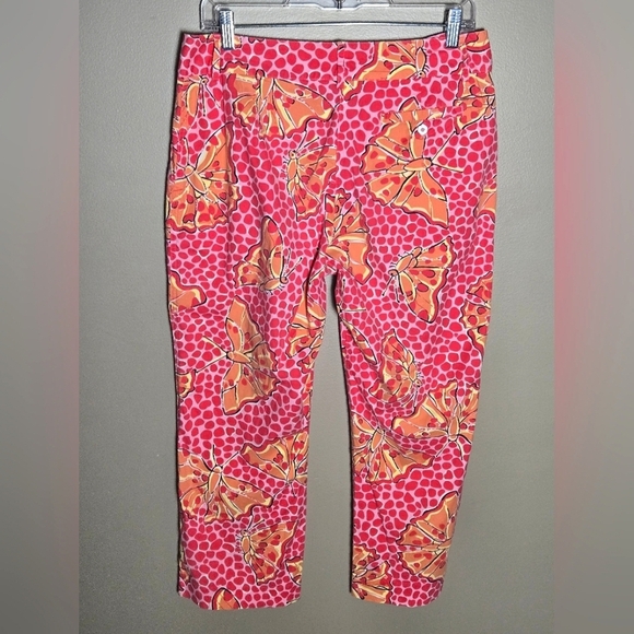 Vintage Lilly Pulitzer Butterfly Print Crapri Pants, Size 8 - Picture 2 of 5